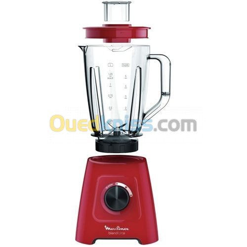 Moulinex Blender Mixeur Électrique Blendforce Bol Plastique 2L - 600W- Lm420510 - Rouge