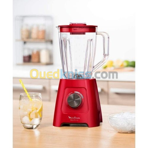 Moulinex Blender Mixeur Électrique Blendforce Bol Plastique 2L - 600W- Lm420510 - Rouge