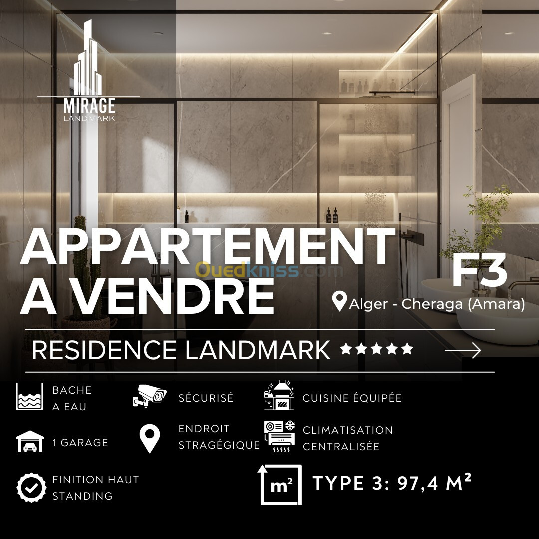 Vente Appartement F3 Alger Cheraga