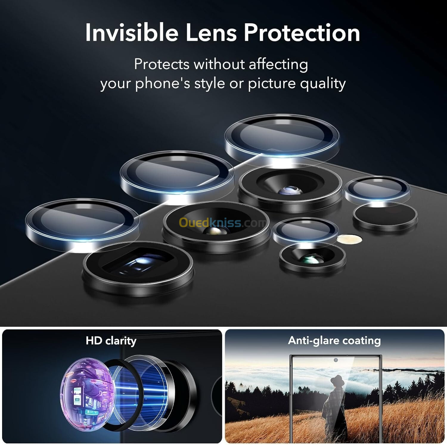 ESR Original Protection Ecran 2Pcs + Protection Camera Lentilles pour Samsung Galaxy S24 Ultra