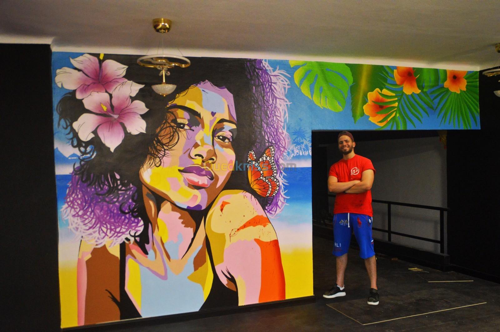 Adel Art - Dessin mural - Fresque murale - Dessin sur mur 