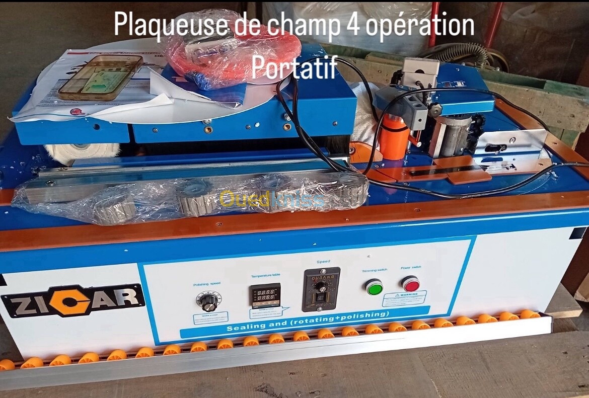 Plaqueuse de champ 4 opération (colle/couper/rase/nettoyer)