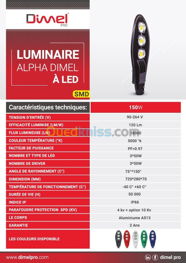 LUMINAIRE À LED ALPHA SMD 150W