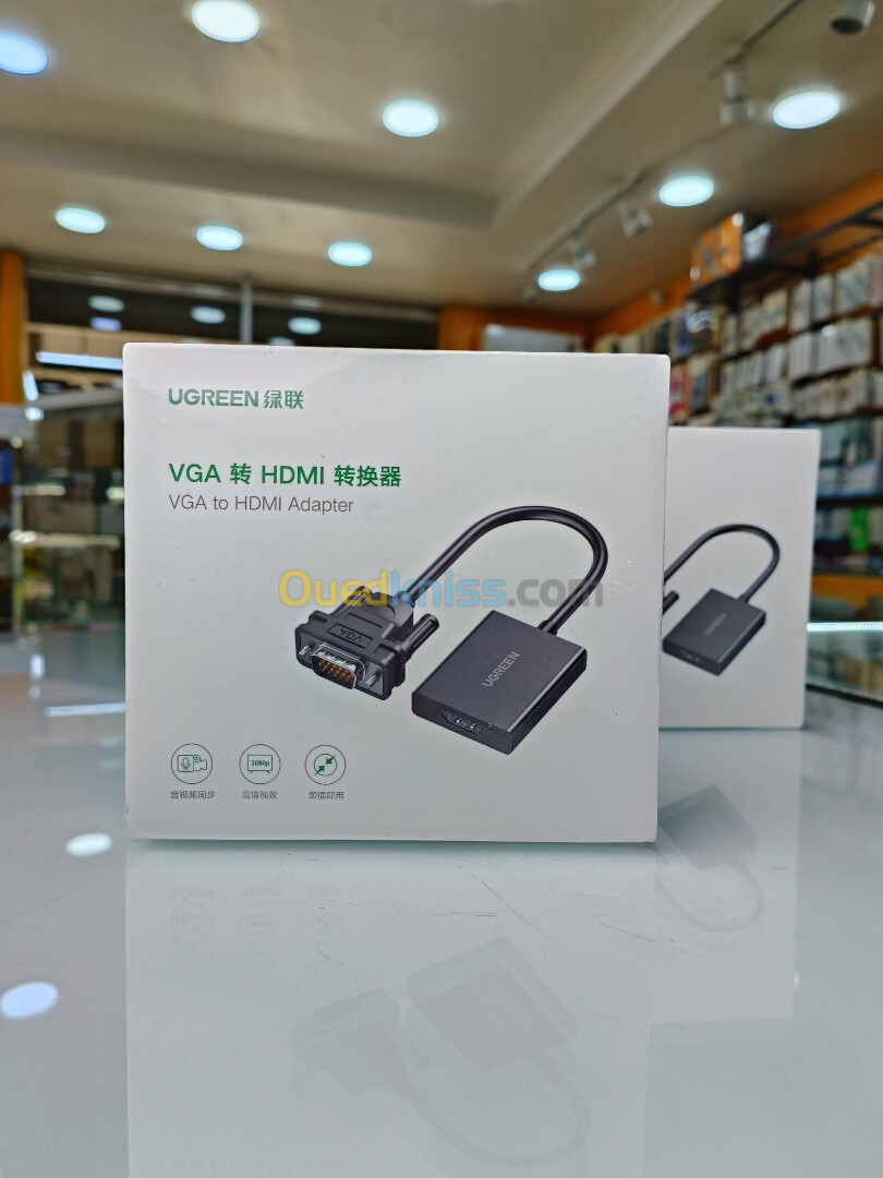 UGREEN HDMI vers VGA Adaptateur avec 3.5mm 