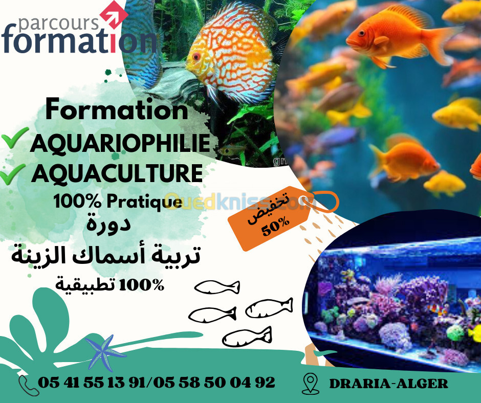 Formation d'aquariophilie et Aquaculture دورة تربية أسماك الزينة 