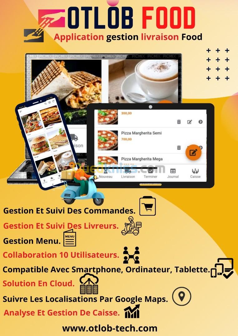 تطبيق إدارة وتوصيل الطعام / APPLICATION GESTION ET LIVRAISON FOOD