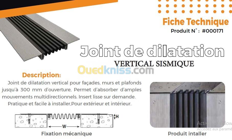 JOINT DE DILATATION (vertical sismique )