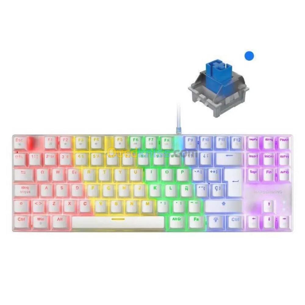 CLAVIER MARS GAMING MK80W BLUE SWITCH - CLAVIER MECANIQUE RGB AVEC SWITCHES BLUE POUR GAMING