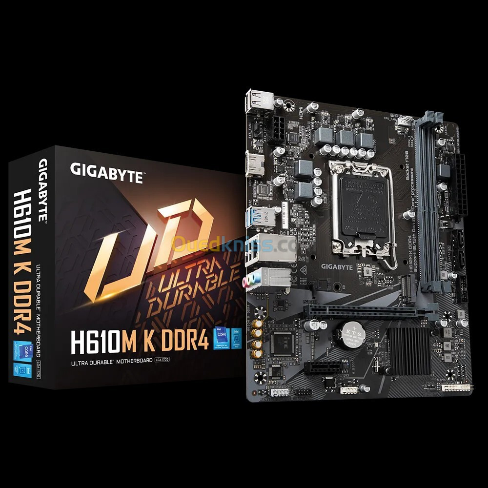 CARTE MERE GIGABYTE H610M K DDR4 - LGA1700, PCIe 4.0, USB 3.2, M.2