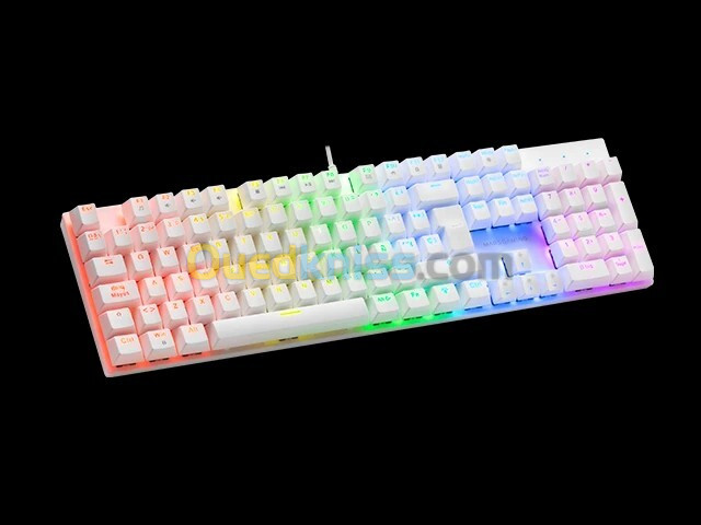 CLAVIER MARS GAMING MK422W WHITE - CLAVIER MECANIQUE RGB 100%