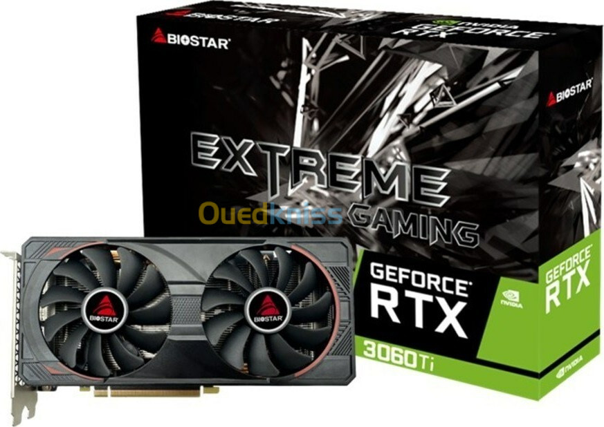 CARTE GRAPHIQUE BIOSTAR GEFORCE RTX 3060 TI EXTREME 8G GDDR6 RAY TRACING DLSS HDMI DP