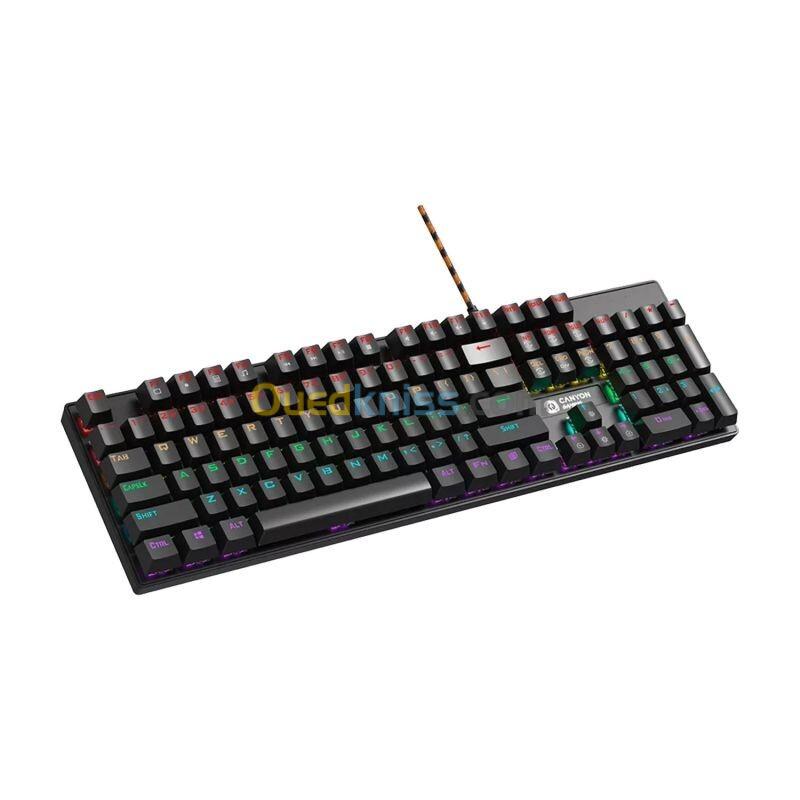 CLAVIER MECANIQUE CANYON GK-4 BLACK RGB - BLUE SWITCH, 100% FORMAT