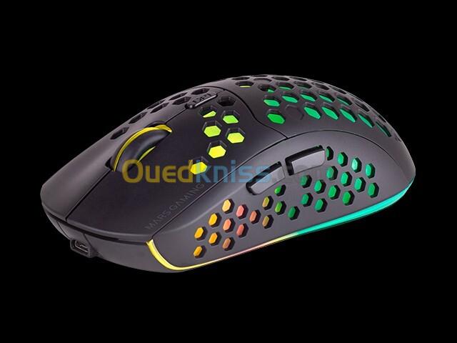 SOURIS MARS GAMING MMW3 BLACK - SOURIS GAMING SANS FIL RGB AVEC CAPTEUR OPTIQUE 3200DPI