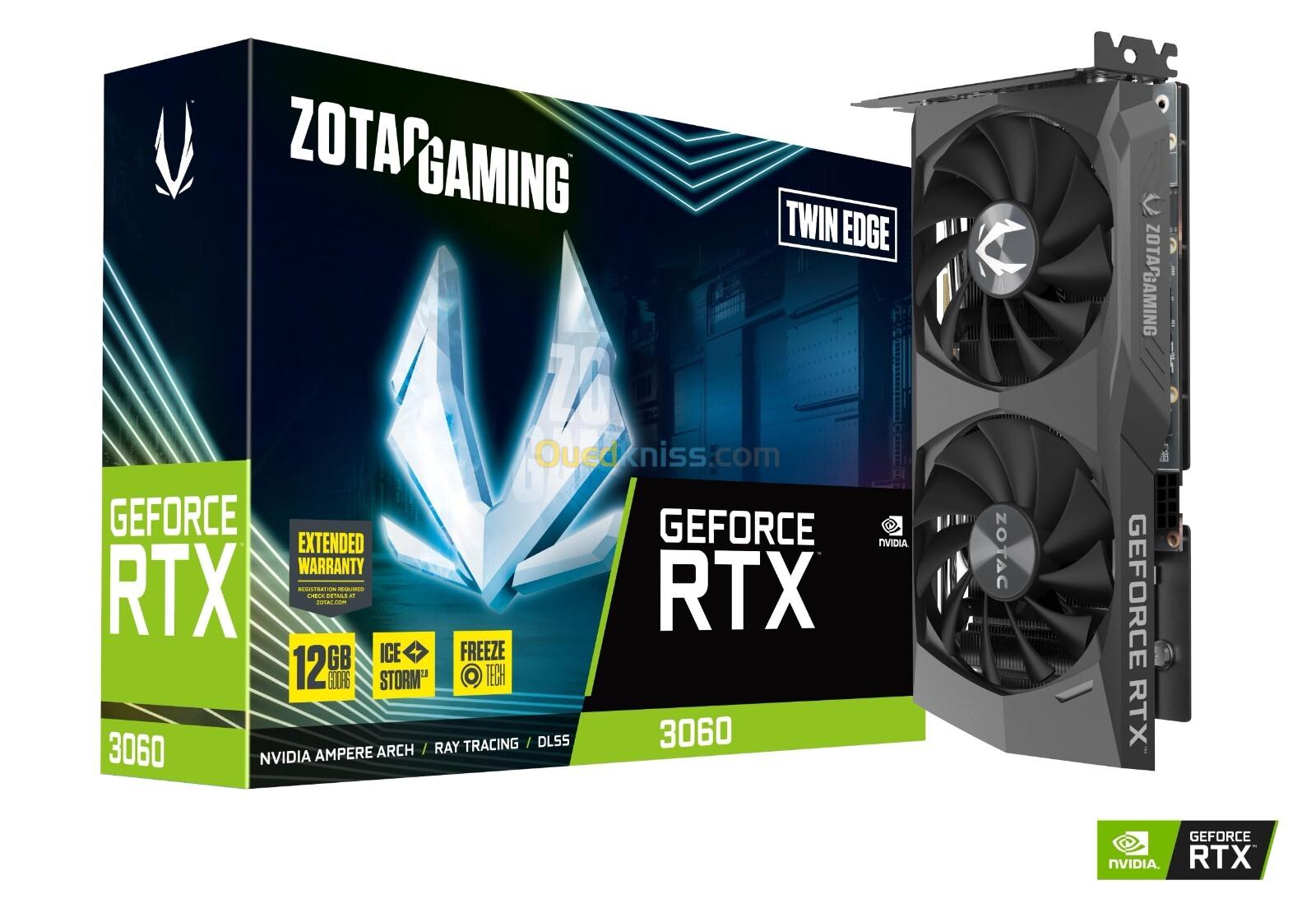 CARTE GRAPHIQUE ZOTAC GAMING GeForce RTX 3060 Twin Edge 12GB GDDR6