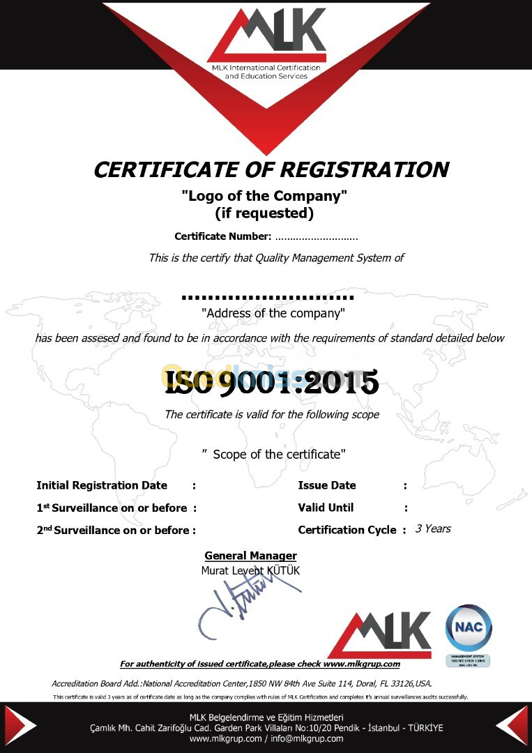 Certification ISO 9001V2015 Management de la Qualité