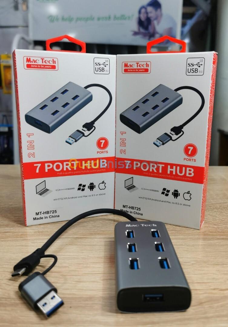 Hub USB 07 ports 3.1  Mac Tech MT-HB725   