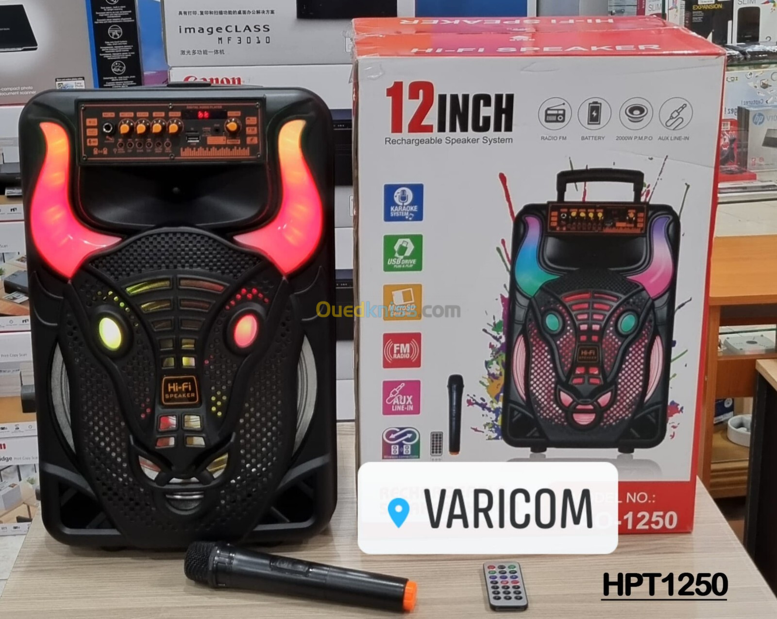 Haut parleur TW AO-1250 8"_Bluetooth_RGB_Mic 01 Wireless  