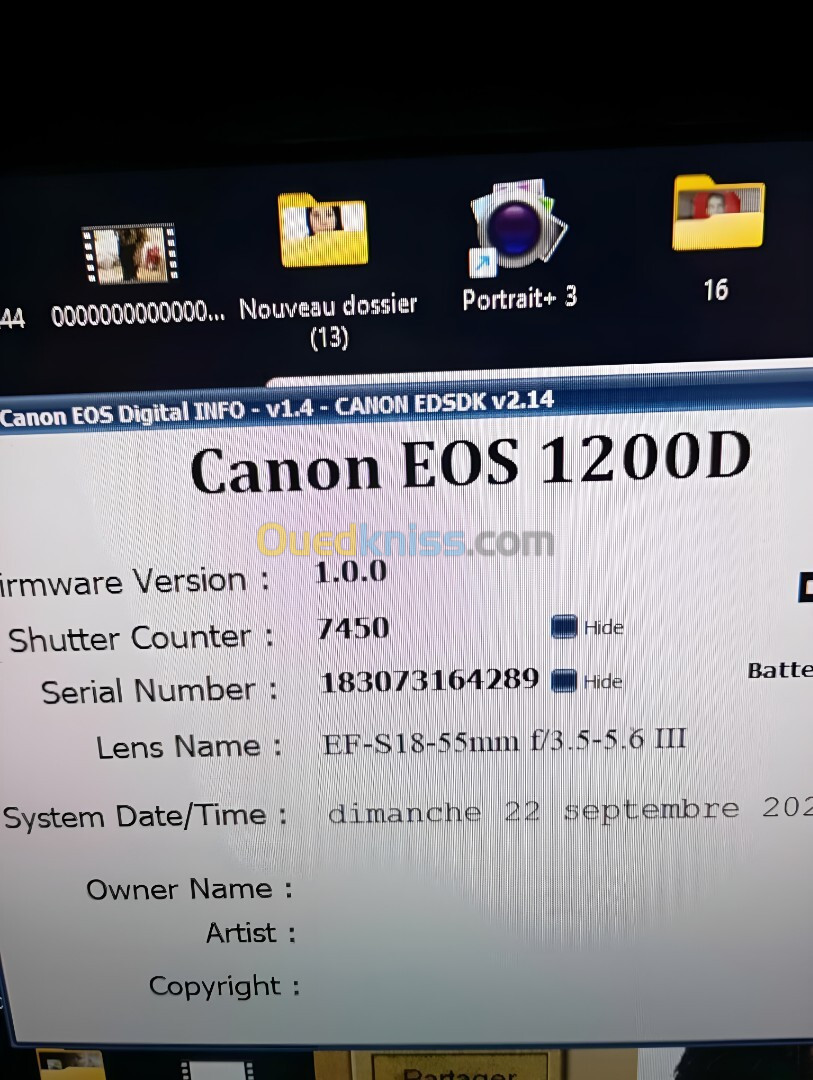  Canon 1200D clik 7k