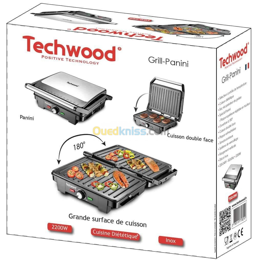 Grill Panini Techwood 2200w