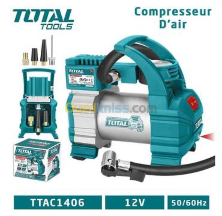 Compresseur d'Air A Batterie De Voiture 12V-140PSI TOTAL TTAC1406