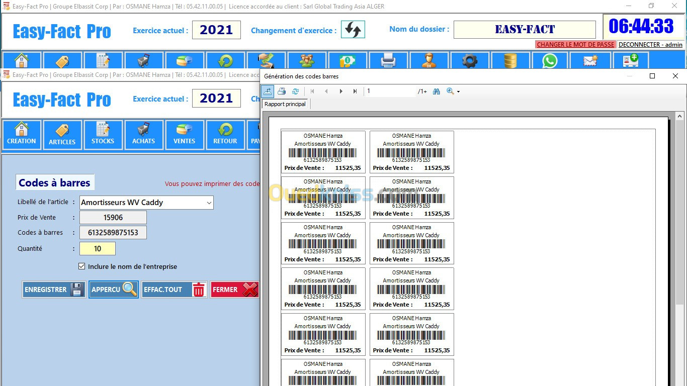 Logiciel de Gestion des stocks & commerciale D10 : Version Starter