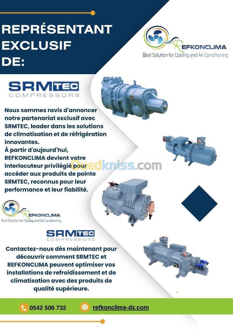 Représentant Exclusif de SRMTEC - Compresseurs pour Climatisation et Réfrigération