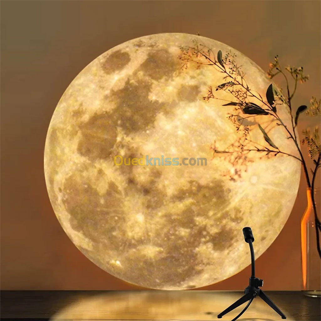  Lampe de lune projecteur veilleuse 360 lumière de projection de lune éclairage de charge USB