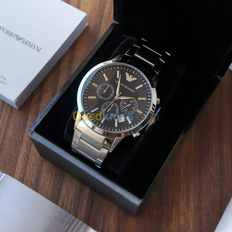 Emporio Armani Classic Chronograph Black Dial Steel