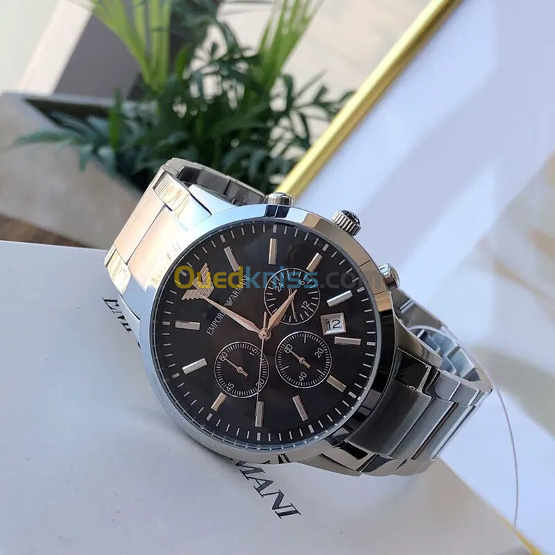 Emporio Armani Classic Chronograph Black Dial Steel