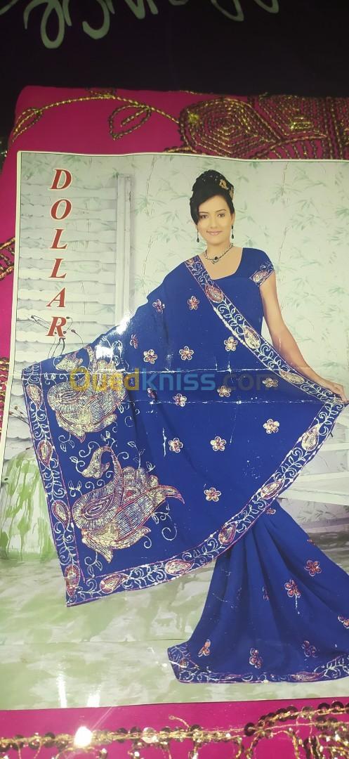 Tissu SARI Indien 100% Original 6M قماش أصلي