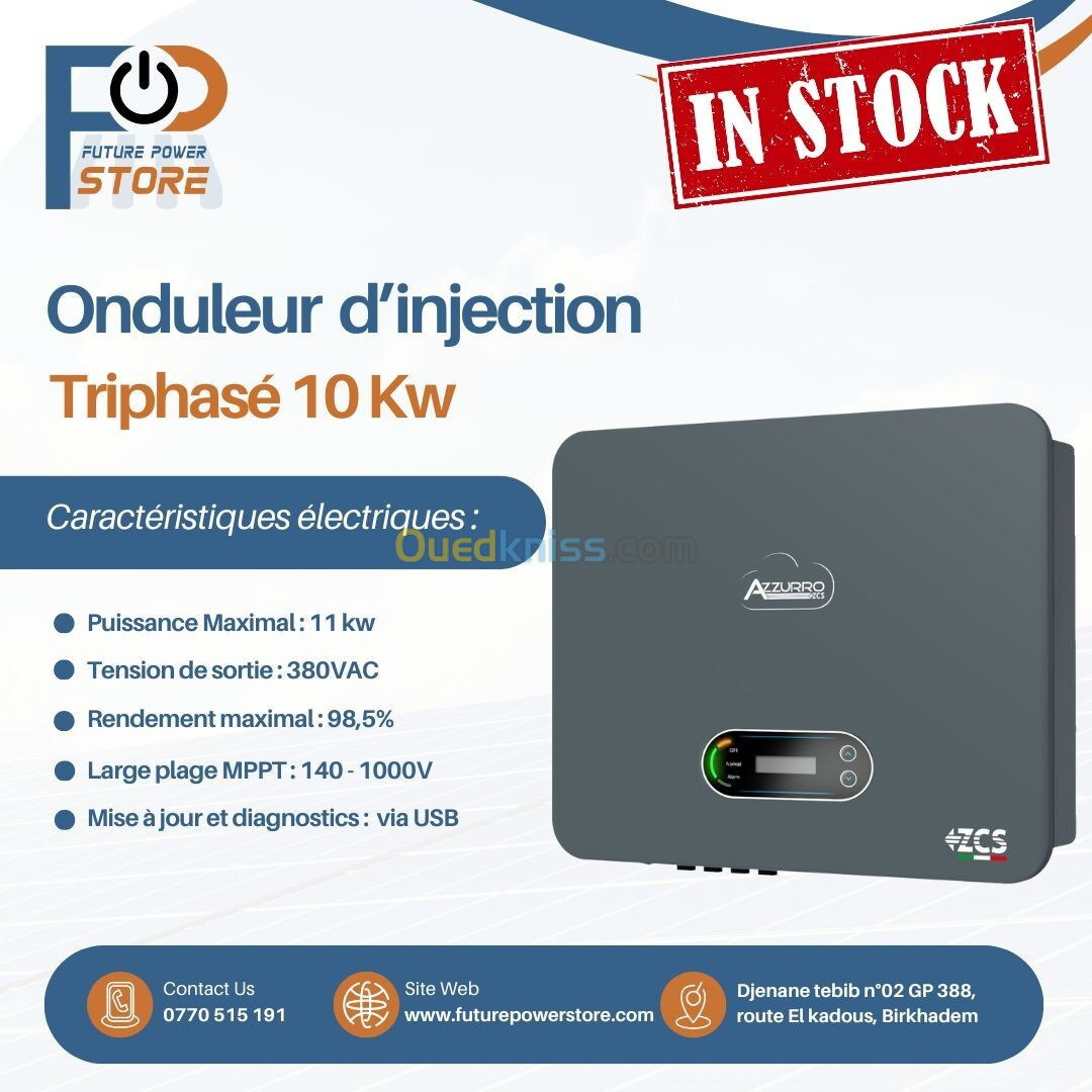 Onduleur Solaire d'injection Triphasé 10Kw