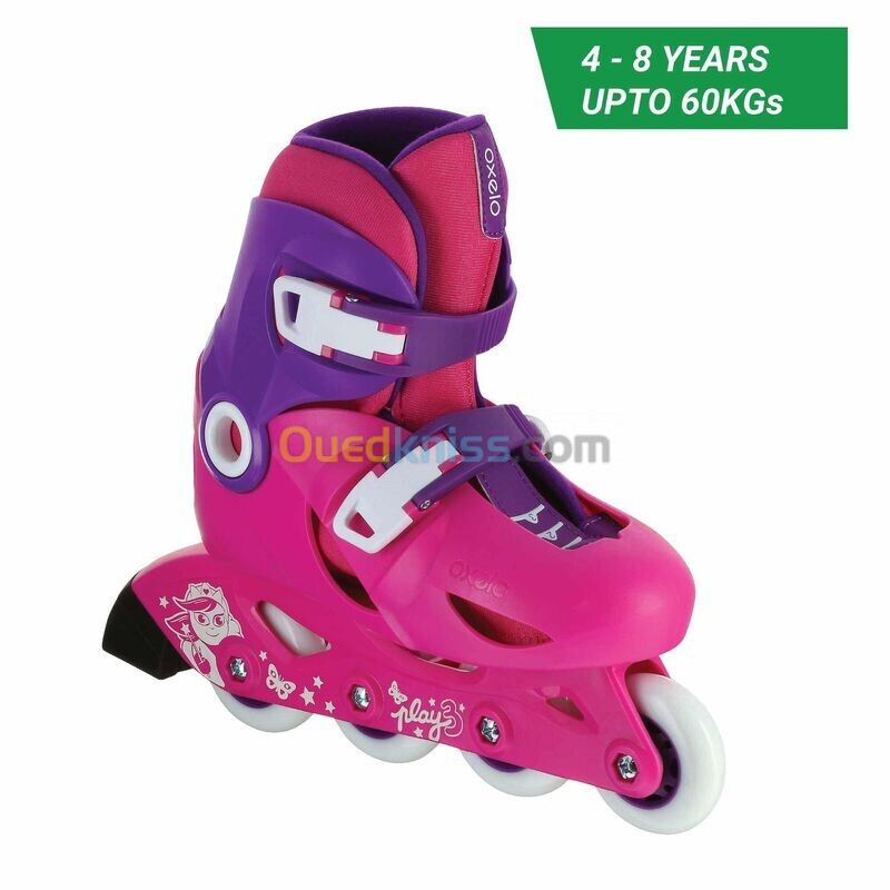 OXELO roller enfant PLAY3 rose violet