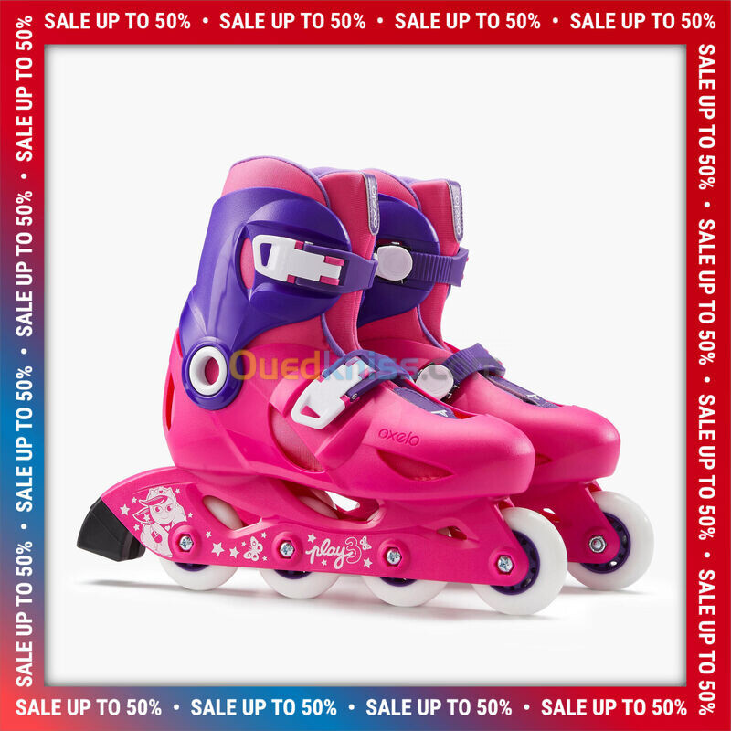 OXELO roller enfant PLAY3 rose violet