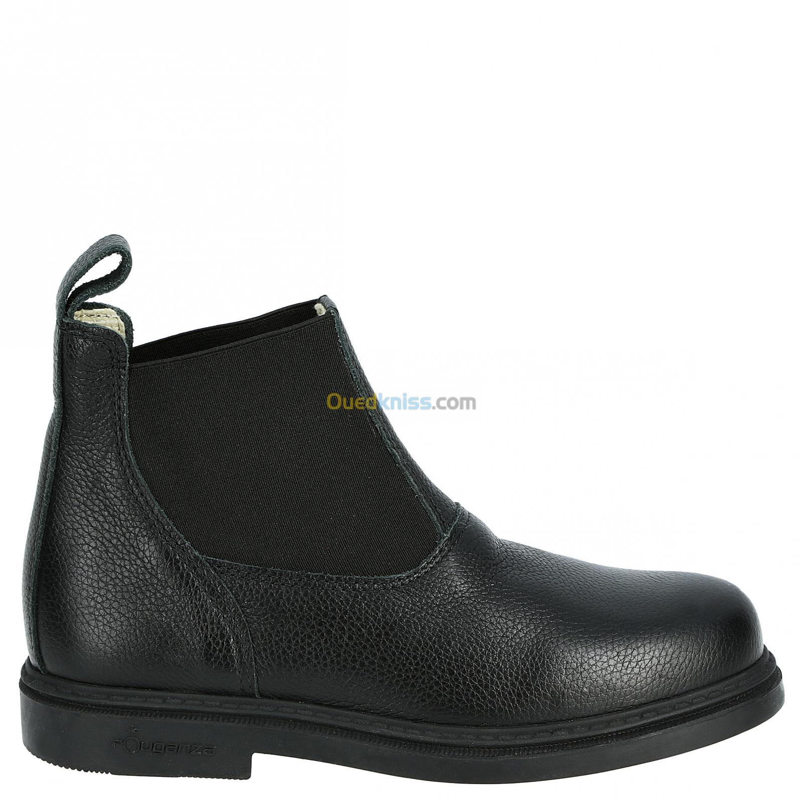 FOUGANZA Boots équitation cuir Enfant - Classic noires