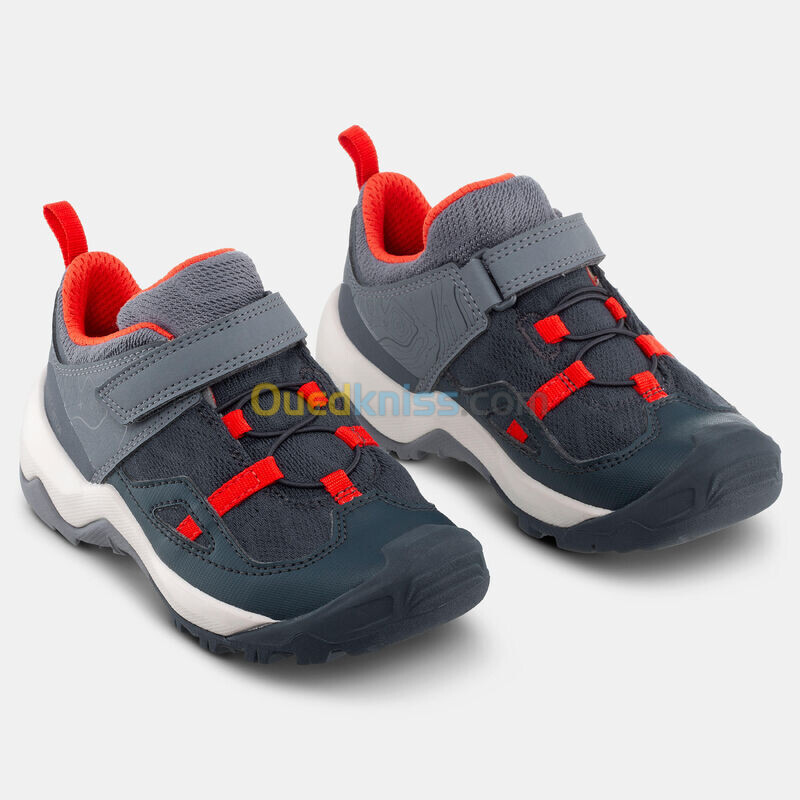 QUECHUA Chaussures de randonnée enfant à scratch Crossrock grise rouge du 24 AU 34