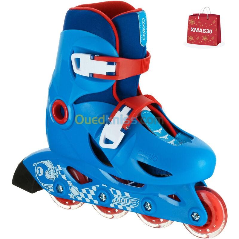 OXELO roller enfant PLAY3 bleu rouge