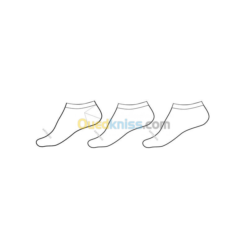 ARTENGO CHAUSSETTES SPORTS DE RAQUETTES BASSES ENFANT ARTENGO RS 100 BLANC LOT DE 3