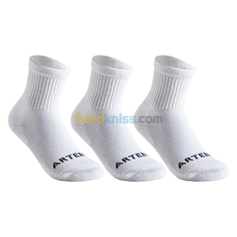 ARTENGO CHAUSSETTES SPORTS DE RAQUETTES HAUTES ENFANT ARTENGO  RS 100 BLANCHE LOT DE 3