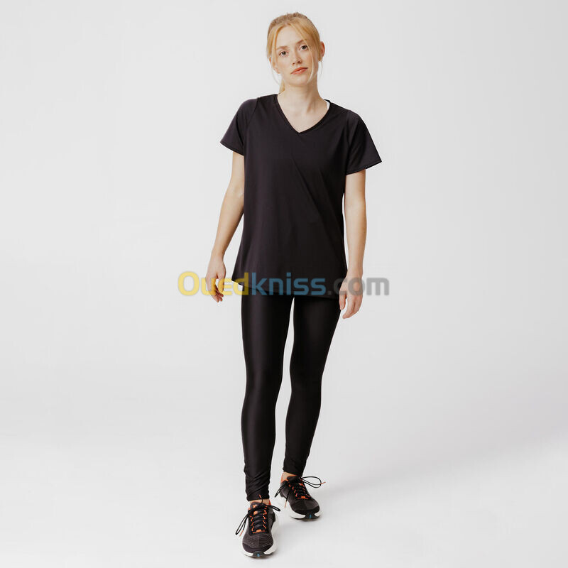 KALENJI T-shirt manches courtes running respirant femme - Dry noir