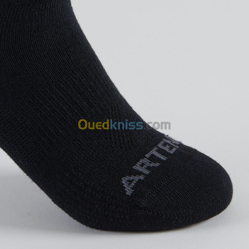 ARTENGO CHAUSSETTES DE SPORT ENFANT MI-HAUTES ARTENGO RS 160 NOIR GRIS LOT DE 3