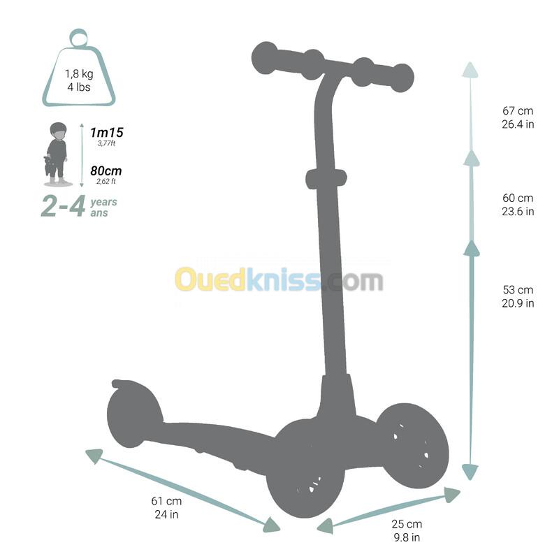 OXELO TROTTINETTE 3 ROUES ENFANT B1 STRUCTURE NUE