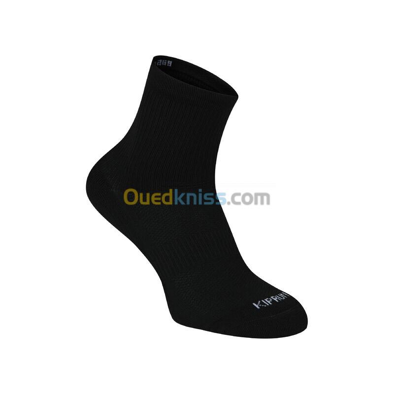 KIPRUN CHAUSSETTES DE RUNNING RUN500 MI-HAUTEURS X2 NOIRES ECO-CONCUES