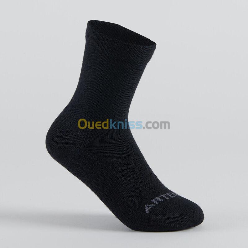 ARTENGO CHAUSSETTES DE SPORT ENFANT HAUTES ARTENGO RS 160 NOIR GRIS LOT DE 3