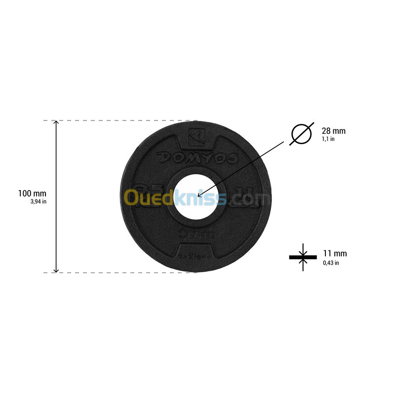 DOMYOS Poids de musculation en fonte 28mm