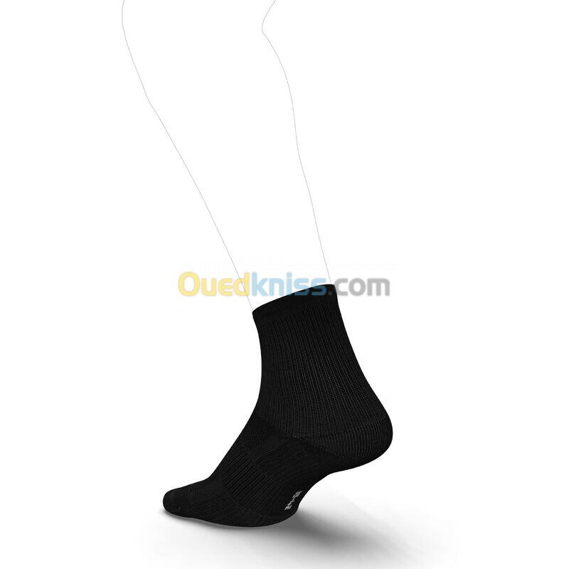 KIPRUN CHAUSSETTES DE RUNNING RUN500 MI-HAUTEURS X2 NOIRES ECO-CONCUES