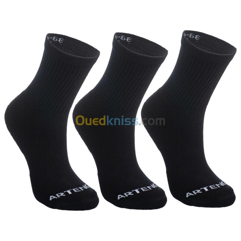 ARTENGO CHAUSSETTES DE SPORT HAUTES RS 100 NOIR LOT DE 3