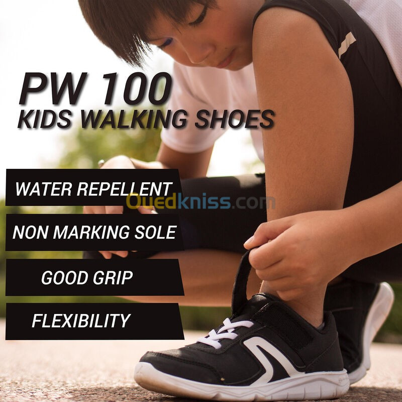DECATHLON Chaussure enfant à scratch noire PW 100