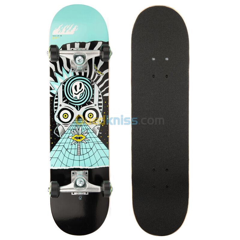 OXELO PLANCHE DE SKATE ENFANT  8 - 12 ANS CP100 MID COSMIC TAILLE 7.6"