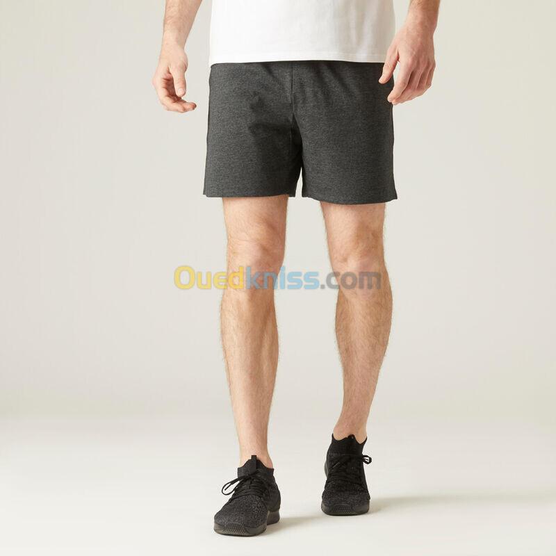 DOMYOS Short court Fitness Homme - 100 gris foncé