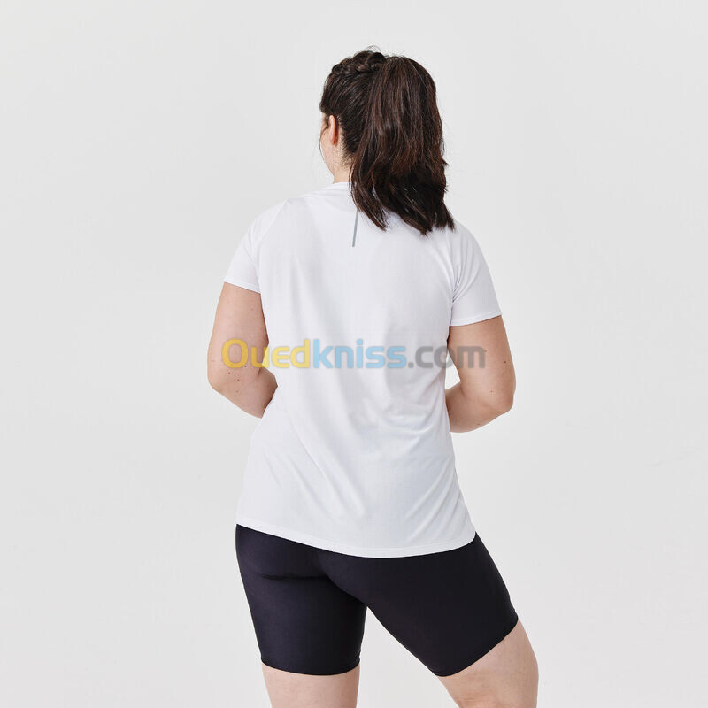 KALENJI T-shirt manches courtes running respirant femme - Dry blanc